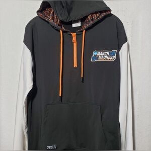 NCAA March Madness 2024Official Merch Black and White Hoodie with Orange Details